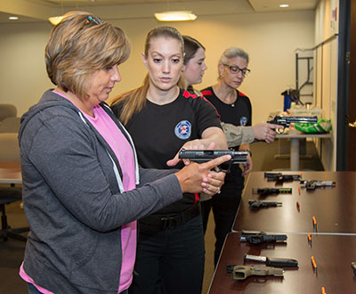 Proper gun handling class for women