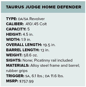 Taurus Judge Home Defender specs