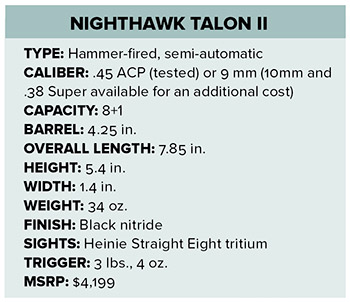 Nighthawk Talon II specs